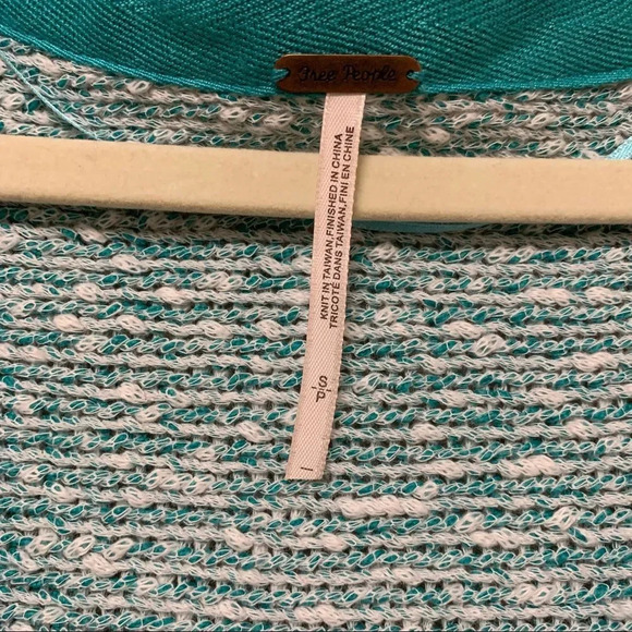 Free People Bright Lights V-Neck Sweater in Adriatic Sea Size Small - Picture 6 of 7